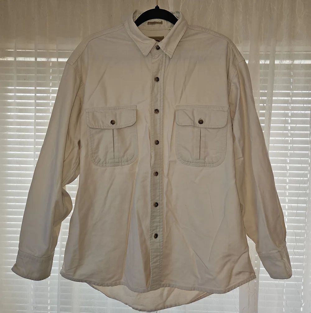 St. John's Bay Heavyweight Cream Button-Down Shirt